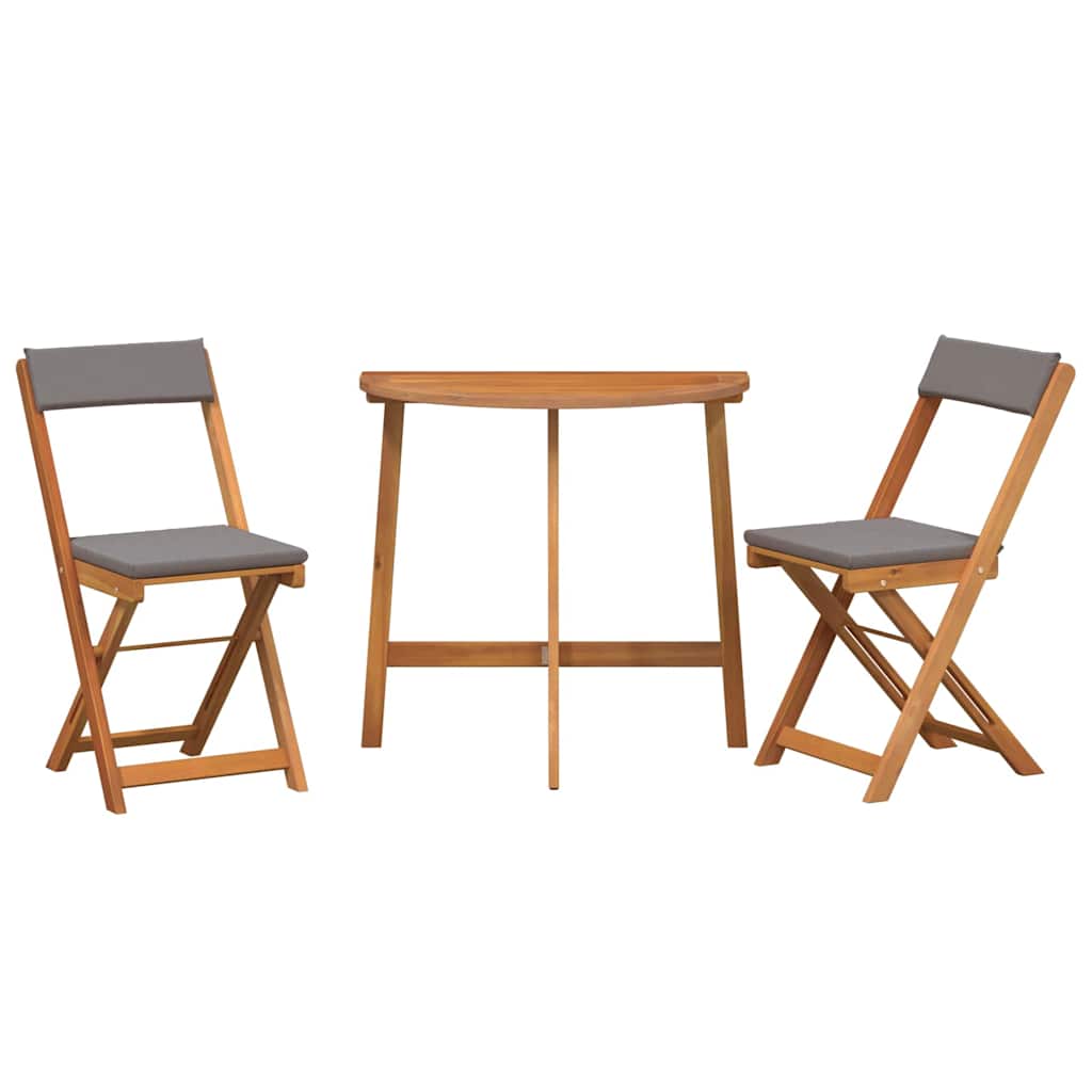 vidaXL Bistrogarnitur mit Kissen 3 pcs Öl-Natur Massivholz Akazie