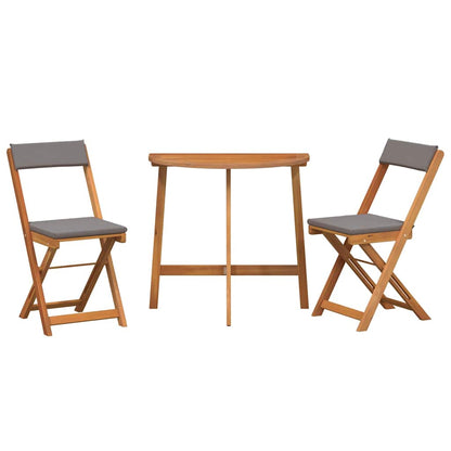 vidaXL Bistrogarnitur mit Kissen 3 pcs Öl-Natur Massivholz Akazie