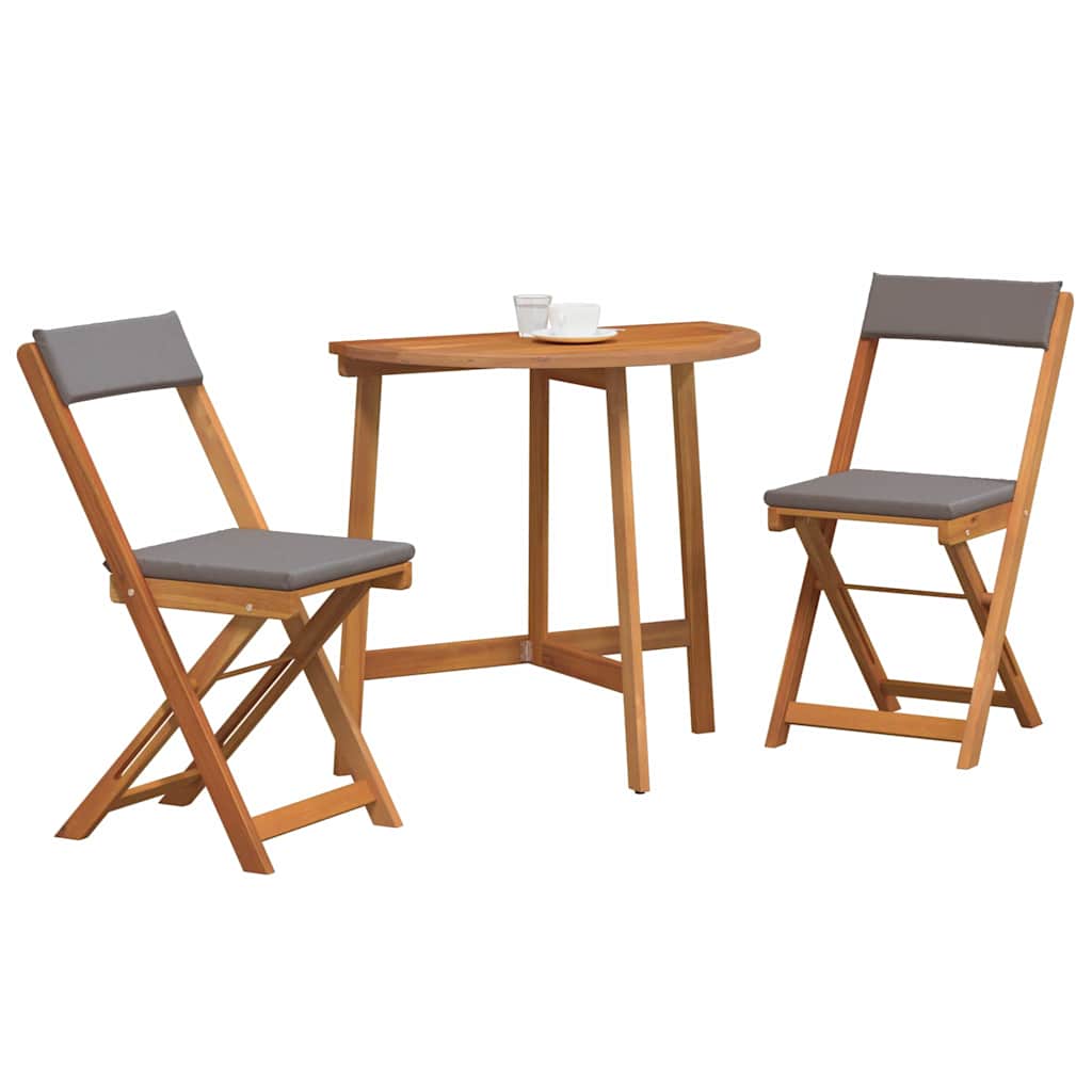 vidaXL Bistrogarnitur mit Kissen 3 pcs Öl-Natur Massivholz Akazie