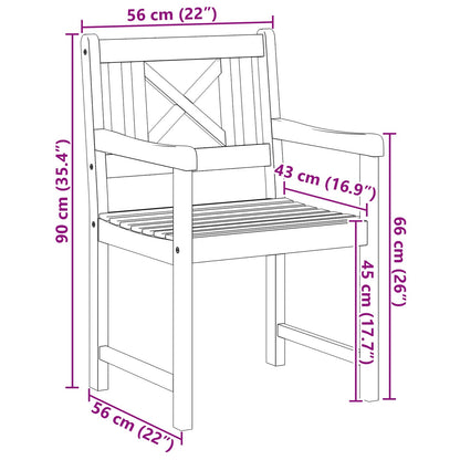 Gartenstuhl 2 pcs 56 x 56 x 90 cm Massivholz Akazie