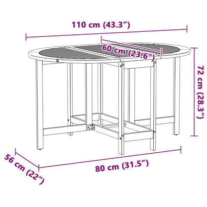 vidaXL Gartentisch Braun 110 x 60 x 72 cm Massivholz Akazie
