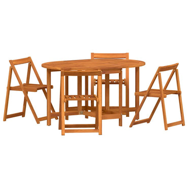 vidaXL Gartentisch 5 pcs Braun Massivholz Akazie