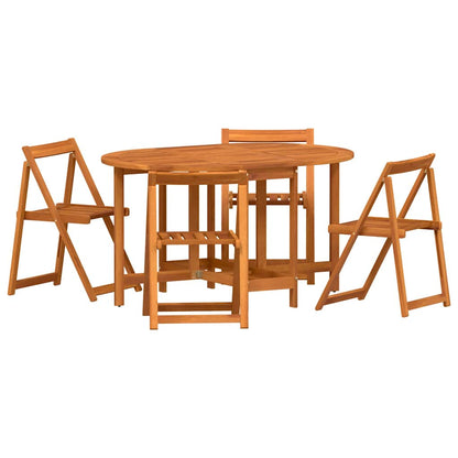vidaXL Gartentisch 5 pcs Braun Massivholz Akazie