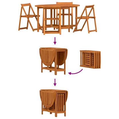 vidaXL Gartentisch 5 pcs Braun Massivholz Akazie