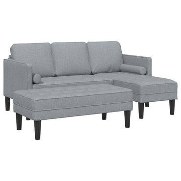 vidaXL Ensemble de canapés 2 pcs avec coussins Gris clair Polyester