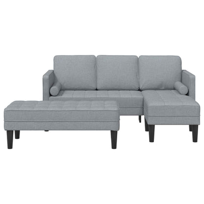 vidaXL Ensemble de canapés 2 pcs avec coussins Gris clair Polyester