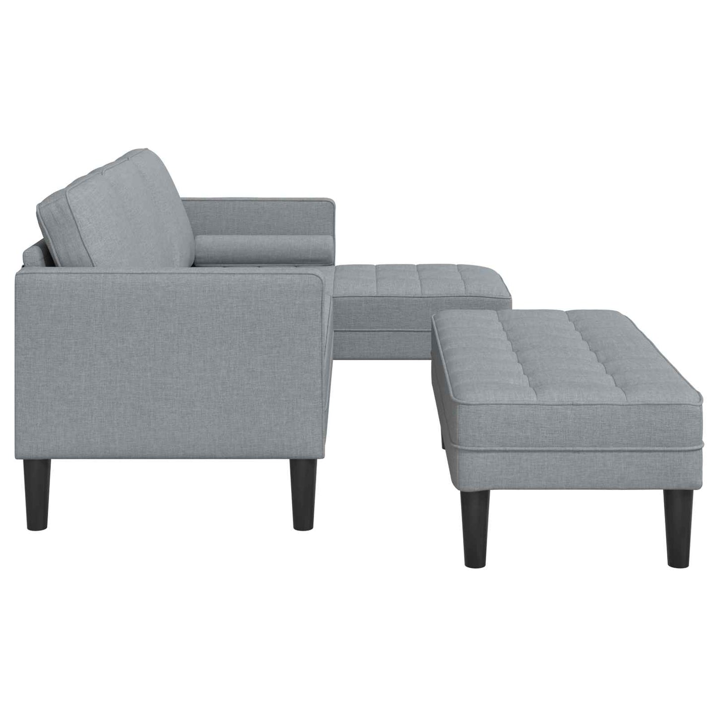 vidaXL Ensemble de canapés 2 pcs avec coussins Gris clair Polyester