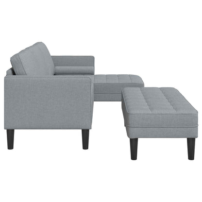 vidaXL Ensemble de canapés 2 pcs avec coussins Gris clair Polyester