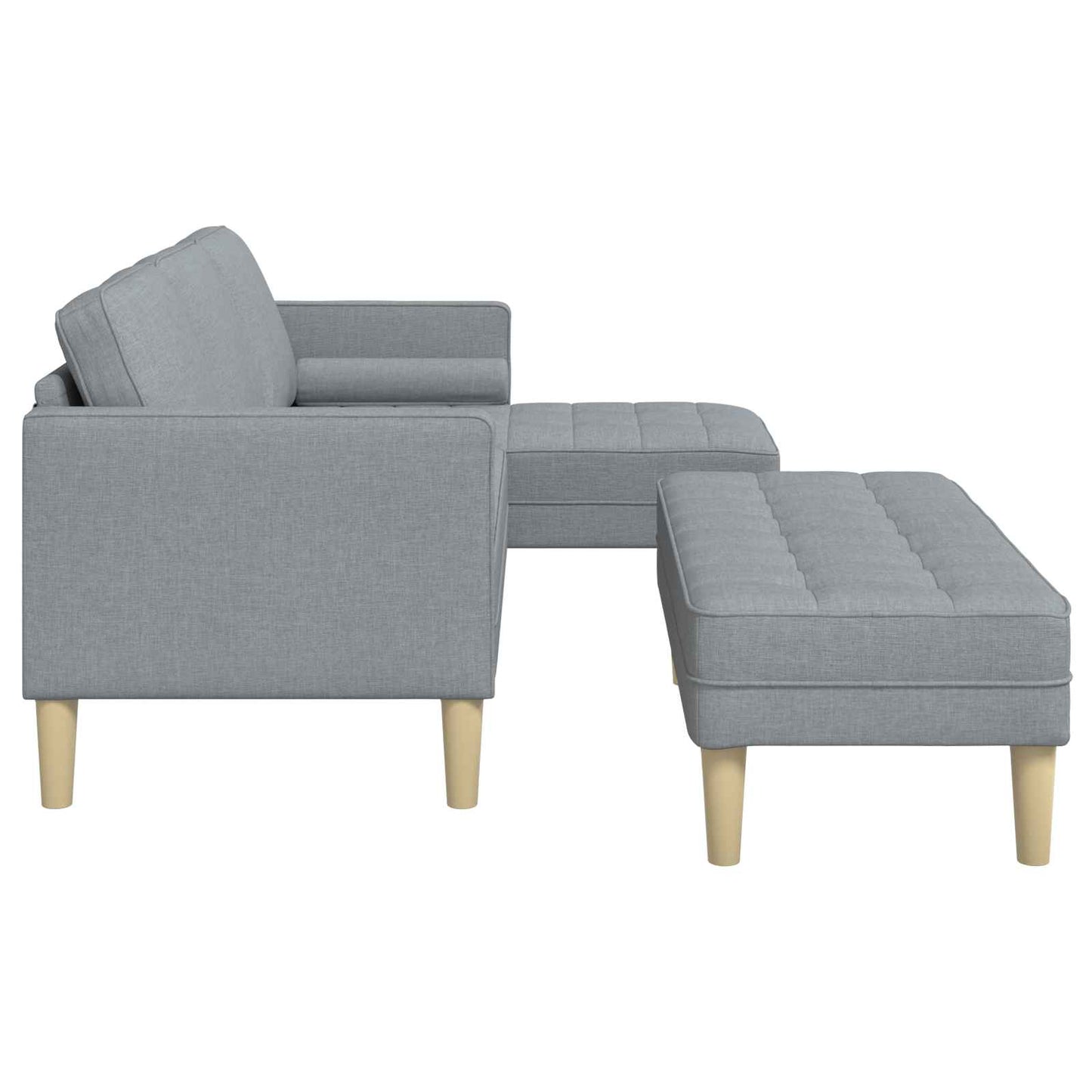vidaXL Ensemble de canapés 2 pcs avec coussins Gris clair Polyester