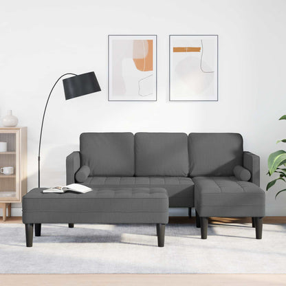 vidaXL Ensemble de canapés avec coussins 2 pcs Gris foncé Polyester