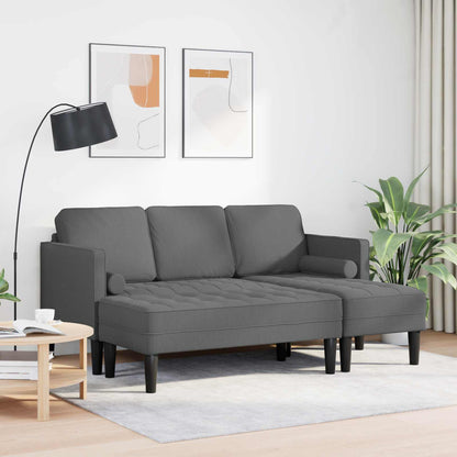 vidaXL Ensemble de canapés avec coussins 2 pcs Gris foncé Polyester