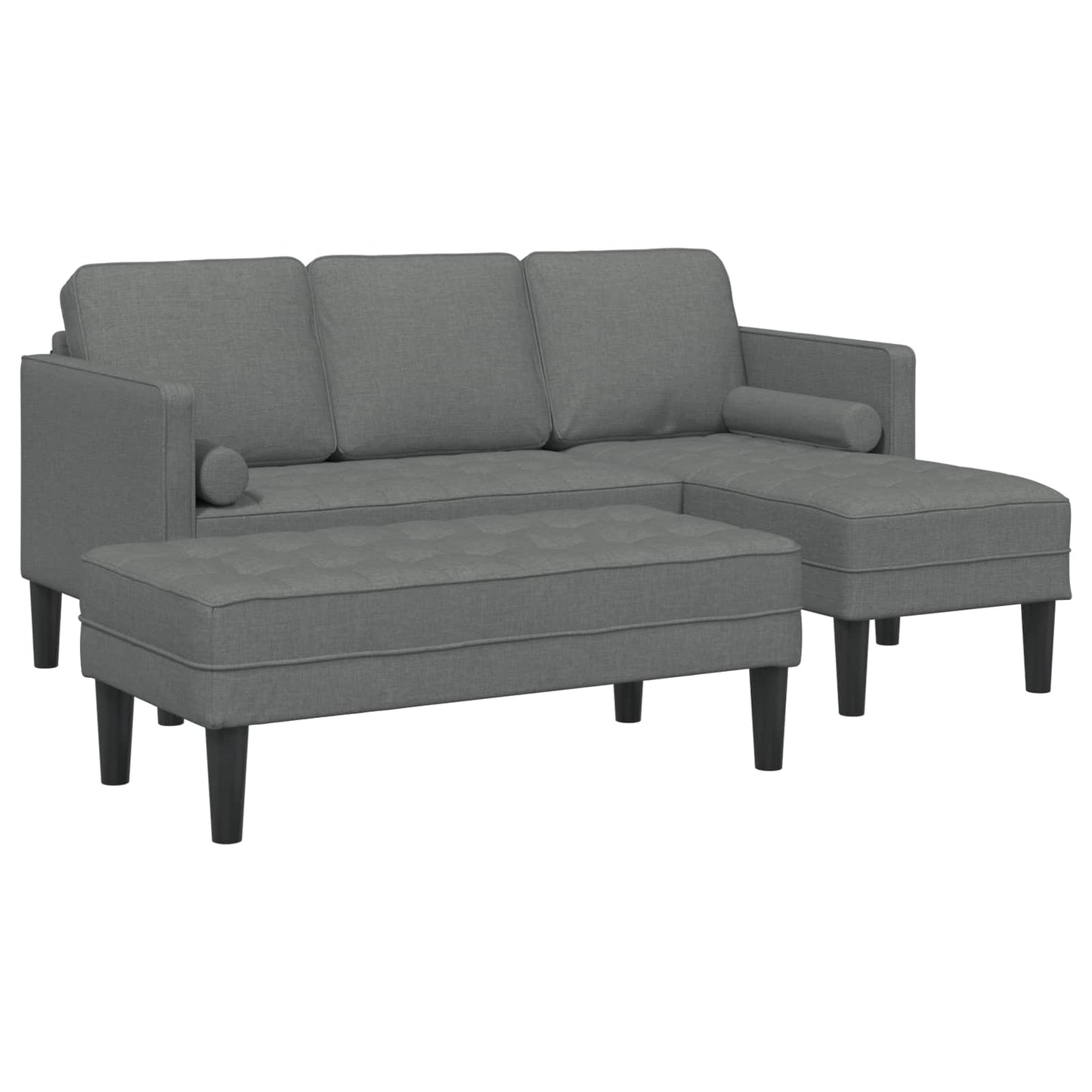 vidaXL Ensemble de canapés avec coussins 2 pcs Gris foncé Polyester