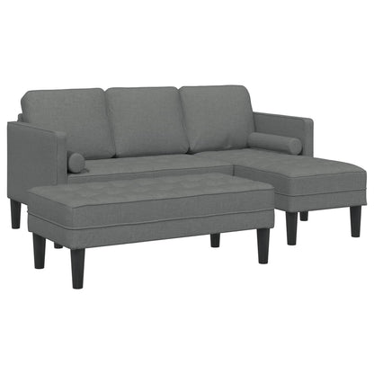 vidaXL Ensemble de canapés avec coussins 2 pcs Gris foncé Polyester