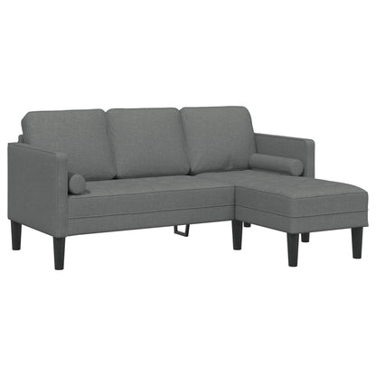 vidaXL Ensemble de canapés avec coussins 2 pcs Gris foncé Polyester