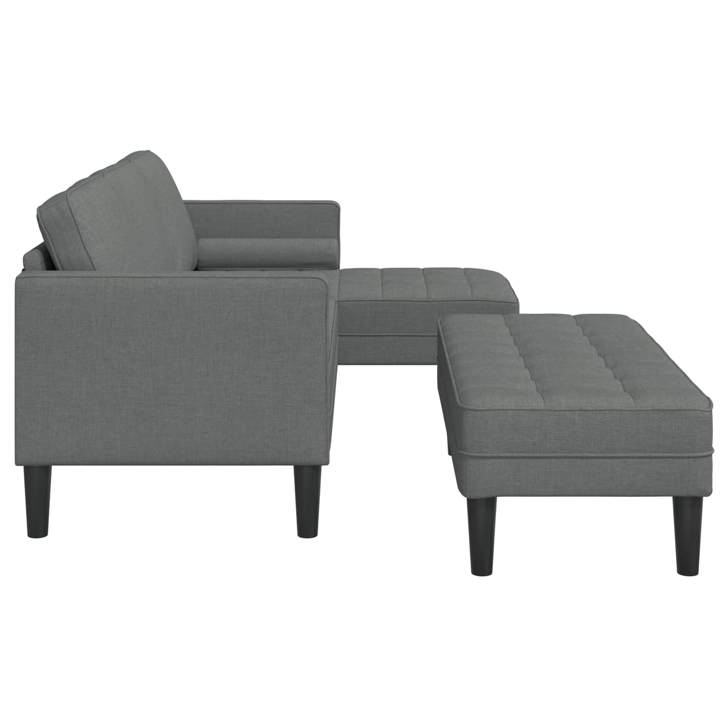 vidaXL Ensemble de canapés avec coussins 2 pcs Gris foncé Polyester