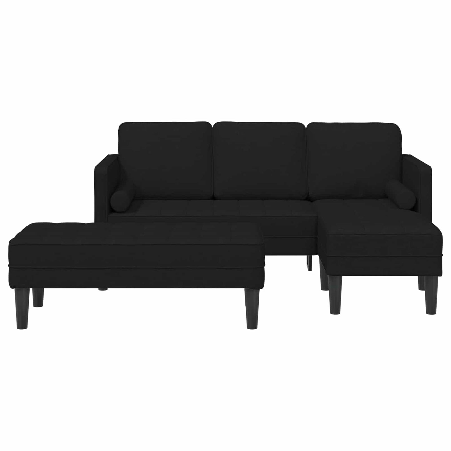 vidaXL Sofa Set mit Kissen 2 pcs Schwarz Polyester