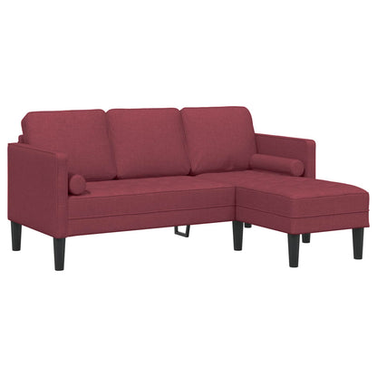 vidaXL Sofa Set mit Kissen 2 pcs Weinrot Polyester