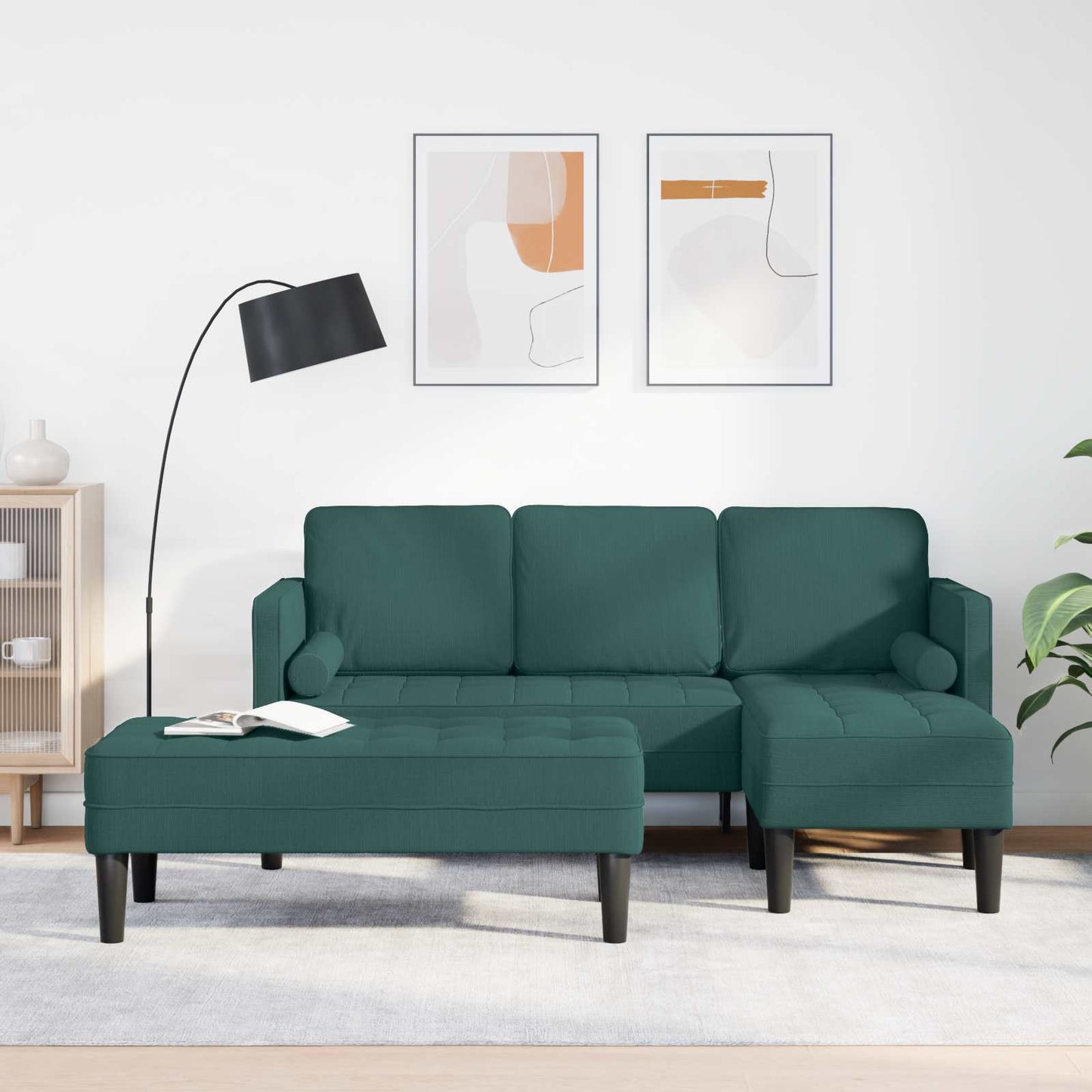 vidaXL Sofa Set mit Kissen 2 pcs Dunkelgrün Polyester