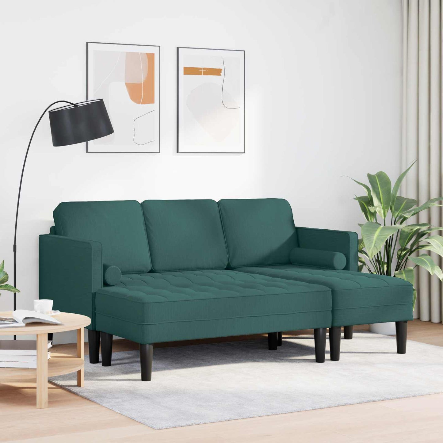 vidaXL Sofa Set mit Kissen 2 pcs Dunkelgrün Polyester