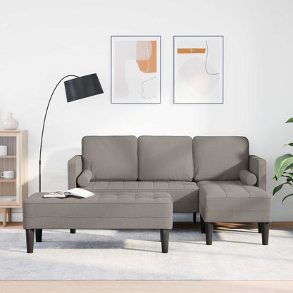 vidaXL Ensemble de canapés avec coussins 2 pcs Taupe Polyester