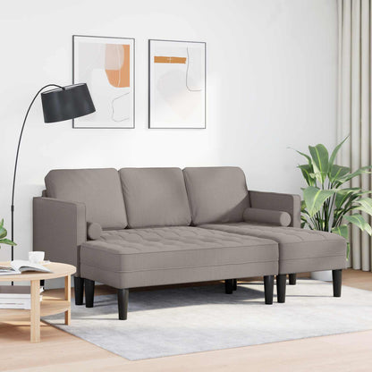 vidaXL Ensemble de canapés avec coussins 2 pcs Taupe Polyester