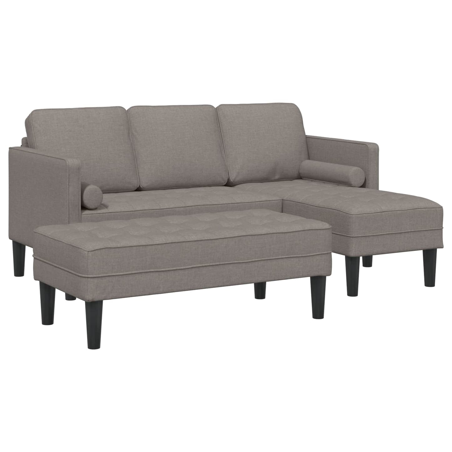 vidaXL Ensemble de canapés avec coussins 2 pcs Taupe Polyester