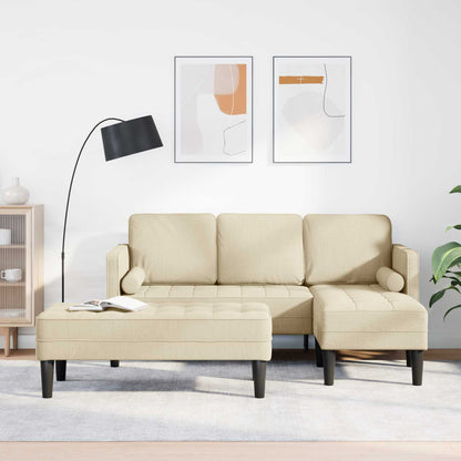 vidaXL Sofa Set 2 pcs Creme 173 x 131 x 67 cm Stoff