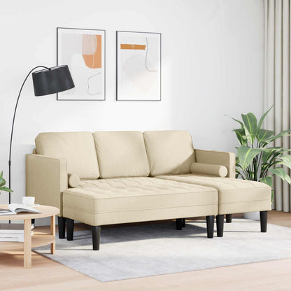 vidaXL Sofa Set 2 pcs Creme 173 x 131 x 67 cm Stoff