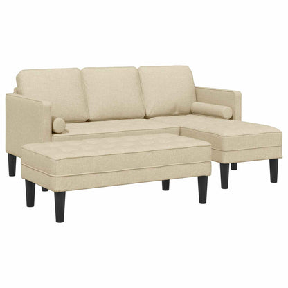 vidaXL Sofa Set 2 pcs Creme 173 x 131 x 67 cm Stoff