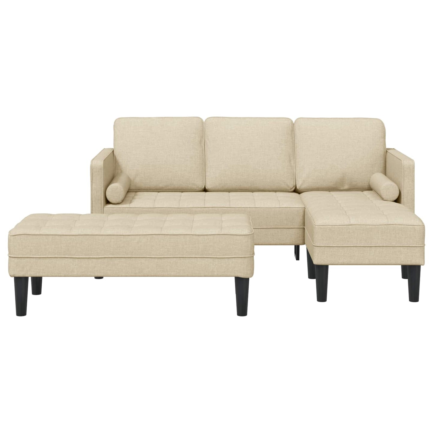 vidaXL Sofa Set 2 pcs Creme 173 x 131 x 67 cm Stoff