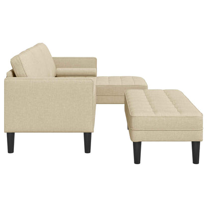vidaXL Sofa Set 2 pcs Creme 173 x 131 x 67 cm Stoff