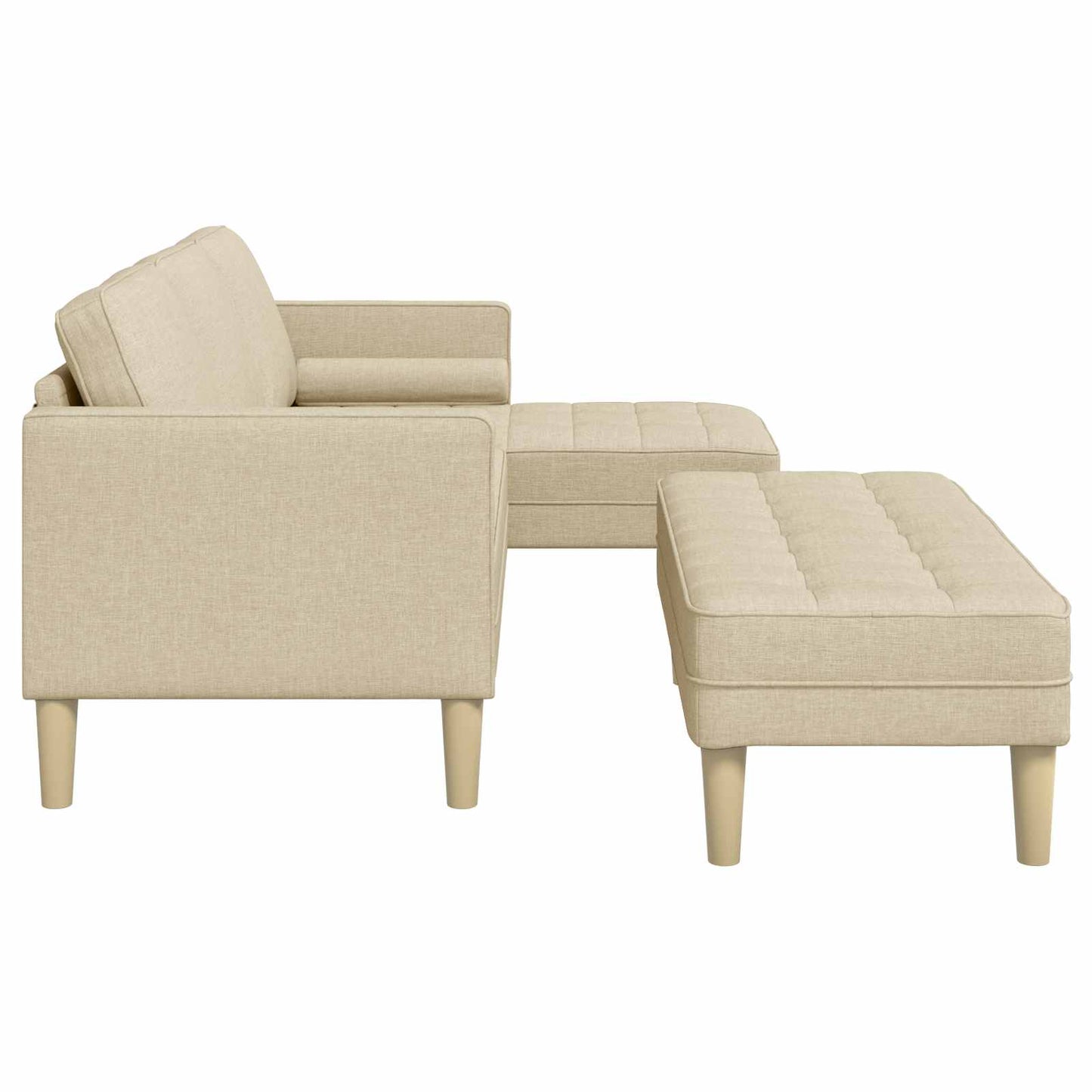 vidaXL Sofa Set 2 pcs Creme 173 x 131 x 67 cm Stoff