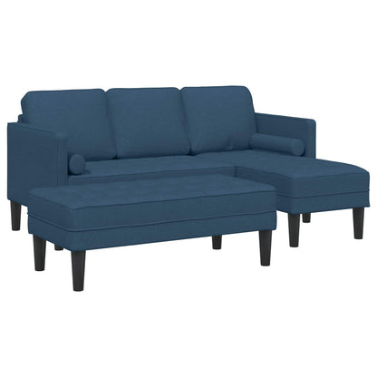 Sofa Set mit Kissen 2 pcs Blau Polyester