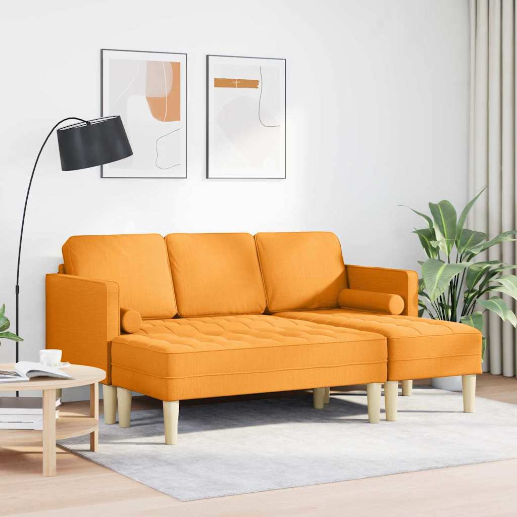 vidaXL Sofa Set 2 pcs Dunkelgelb 173 x 131 x 67 cm Stoff