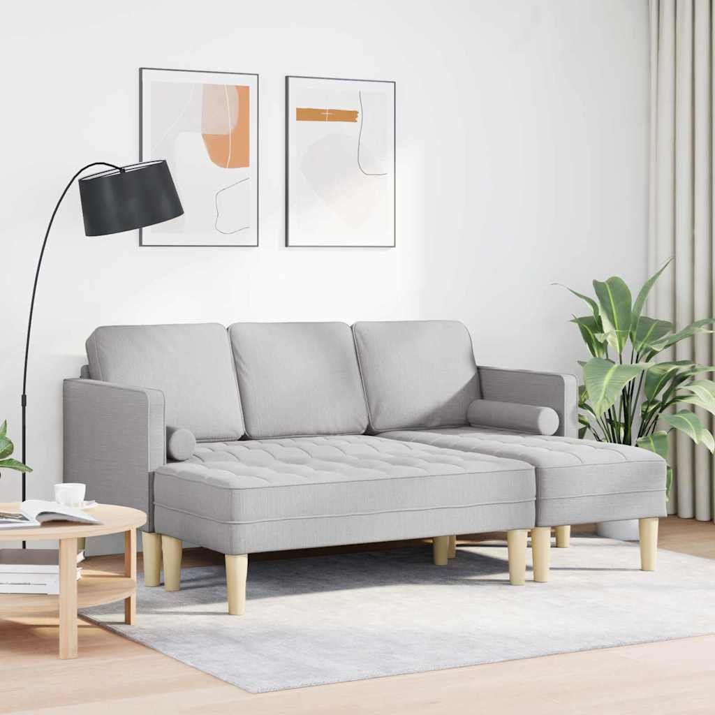 vidaXL Ensemble de canapés avec coussins 2 pcs Gris nuage Polyester