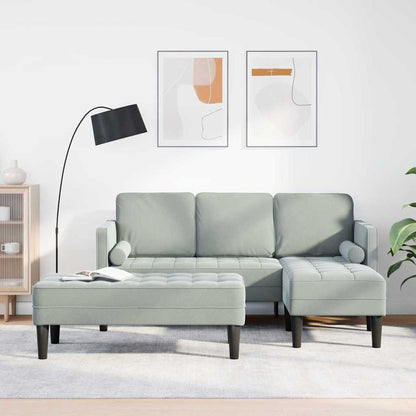 vidaXL Sofa Set mit Kissen 2 pcs Hellgrau Polyester