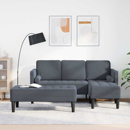 vidaXL Sofa Set mit Kissen 2 pcs Dunkelgrau Polyester