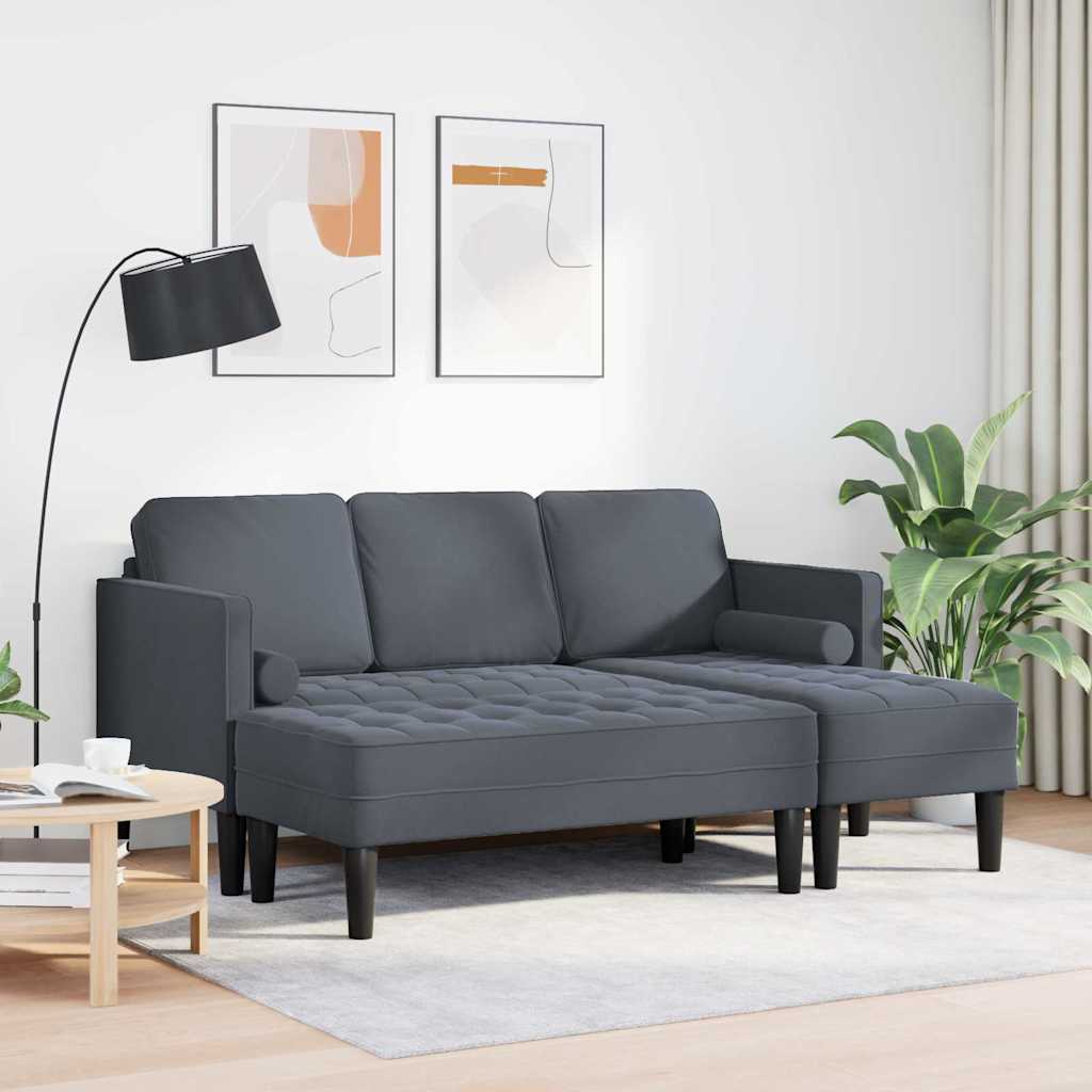 vidaXL Sofa Set mit Kissen 2 pcs Dunkelgrau Polyester
