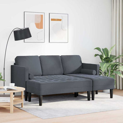 vidaXL Sofa Set mit Kissen 2 pcs Dunkelgrau Polyester