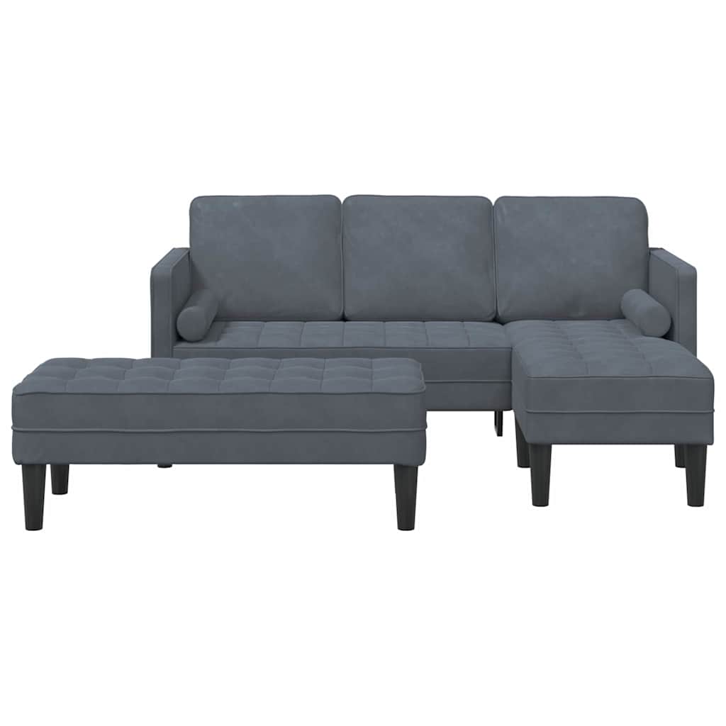 vidaXL Sofa Set mit Kissen 2 pcs Dunkelgrau Polyester