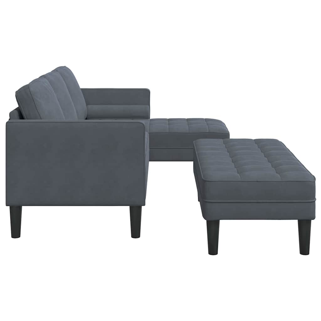 vidaXL Sofa Set mit Kissen 2 pcs Dunkelgrau Polyester