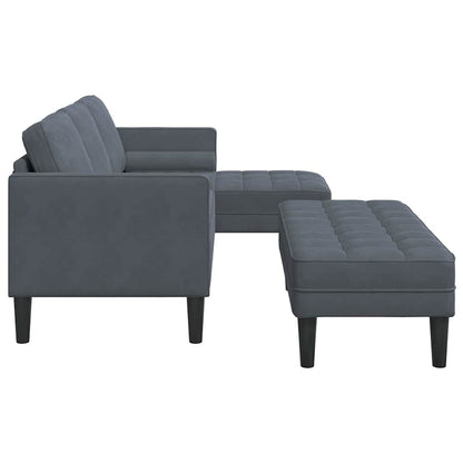 vidaXL Sofa Set mit Kissen 2 pcs Dunkelgrau Polyester