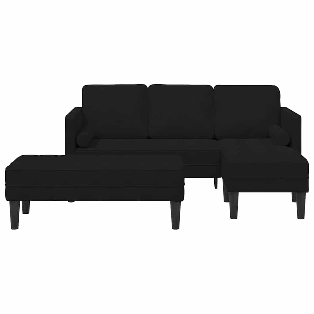 vidaXL Sofa Set mit Kissen 2 pcs Schwarz Polyester