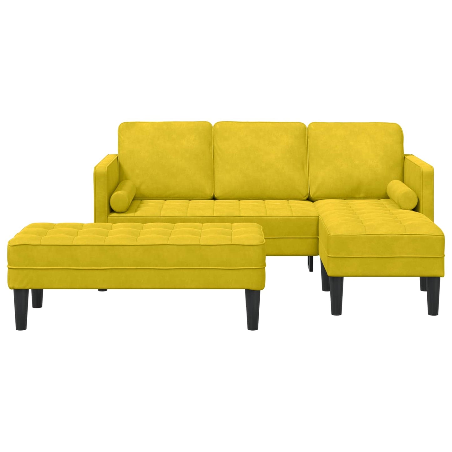 vidaXL Sofa Set mit Kissen 2 pcs Gelb Polyester