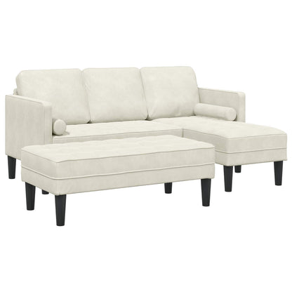 vidaXL Sofa Set mit Kissen 2 pcs Creme Polyester