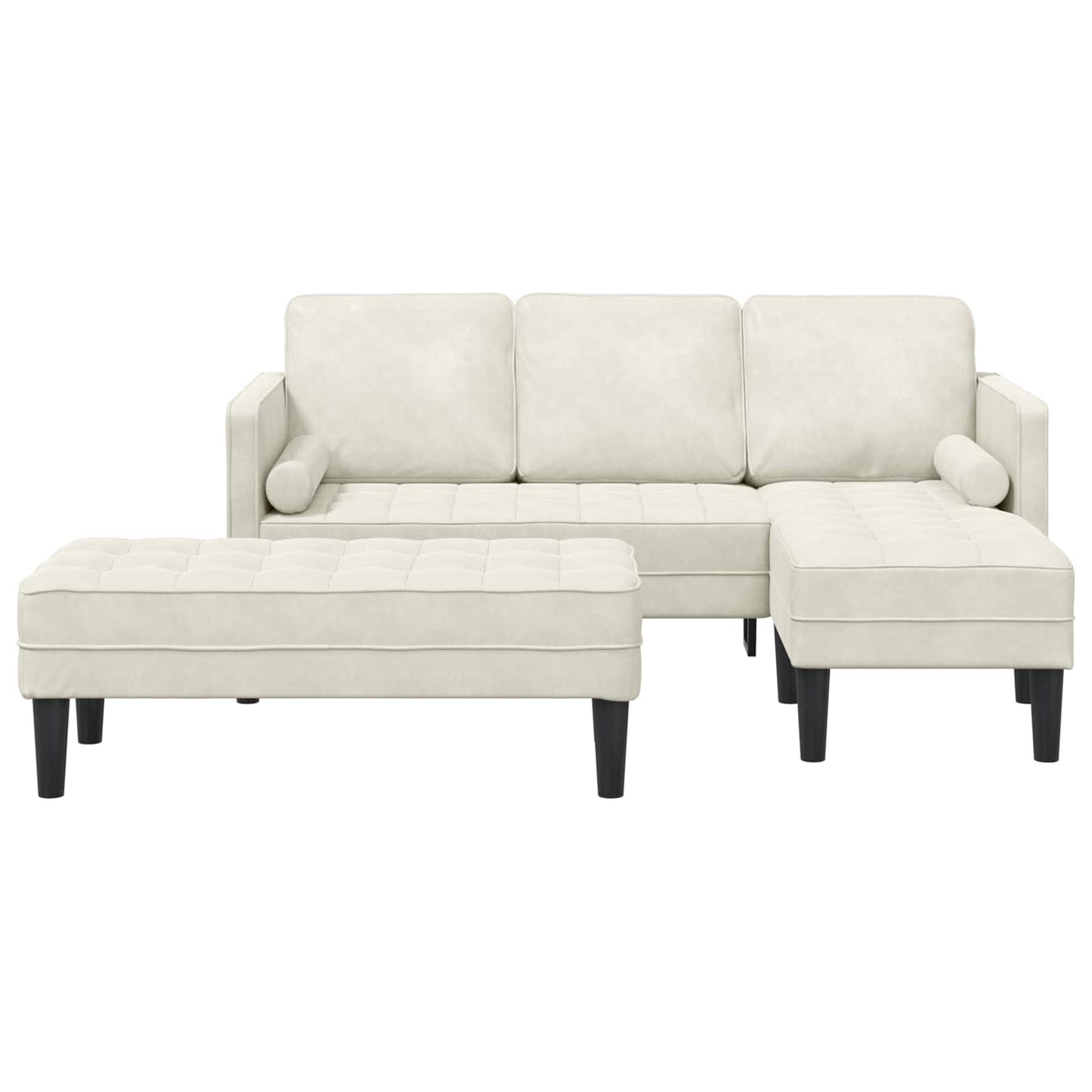 vidaXL Sofa Set mit Kissen 2 pcs Creme Polyester
