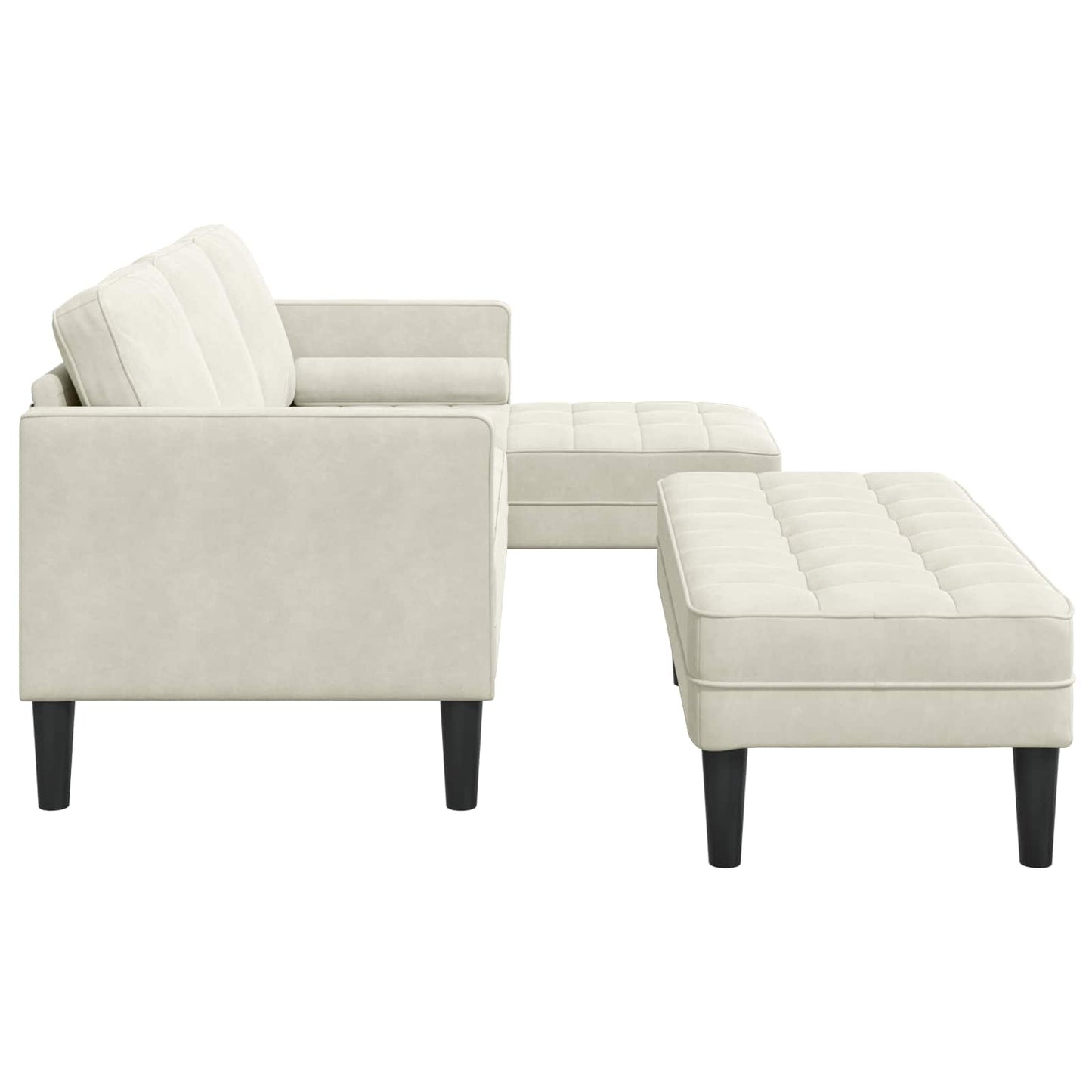 vidaXL Sofa Set mit Kissen 2 pcs Creme Polyester