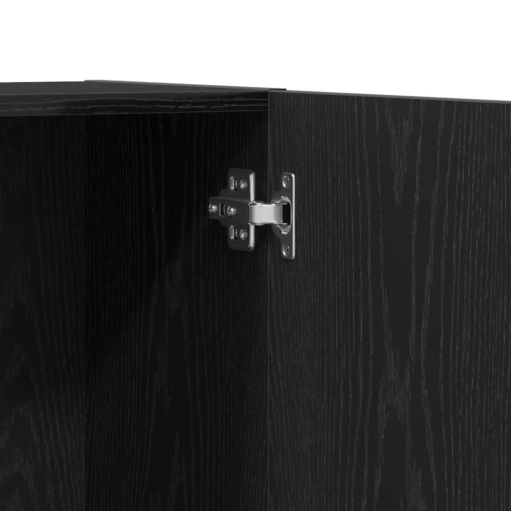 Büroschrank Schwarz Eichen-Optik 60 x 32 x 190 cm Holzwerkstoff