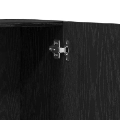 Büroschrank Schwarz Eichen-Optik 60 x 32 x 190 cm Holzwerkstoff