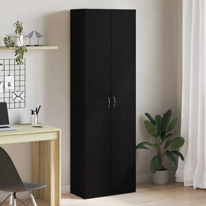 Büroschrank Schwarz Eichen-Optik 60 x 32 x 190 cm Holzwerkstoff